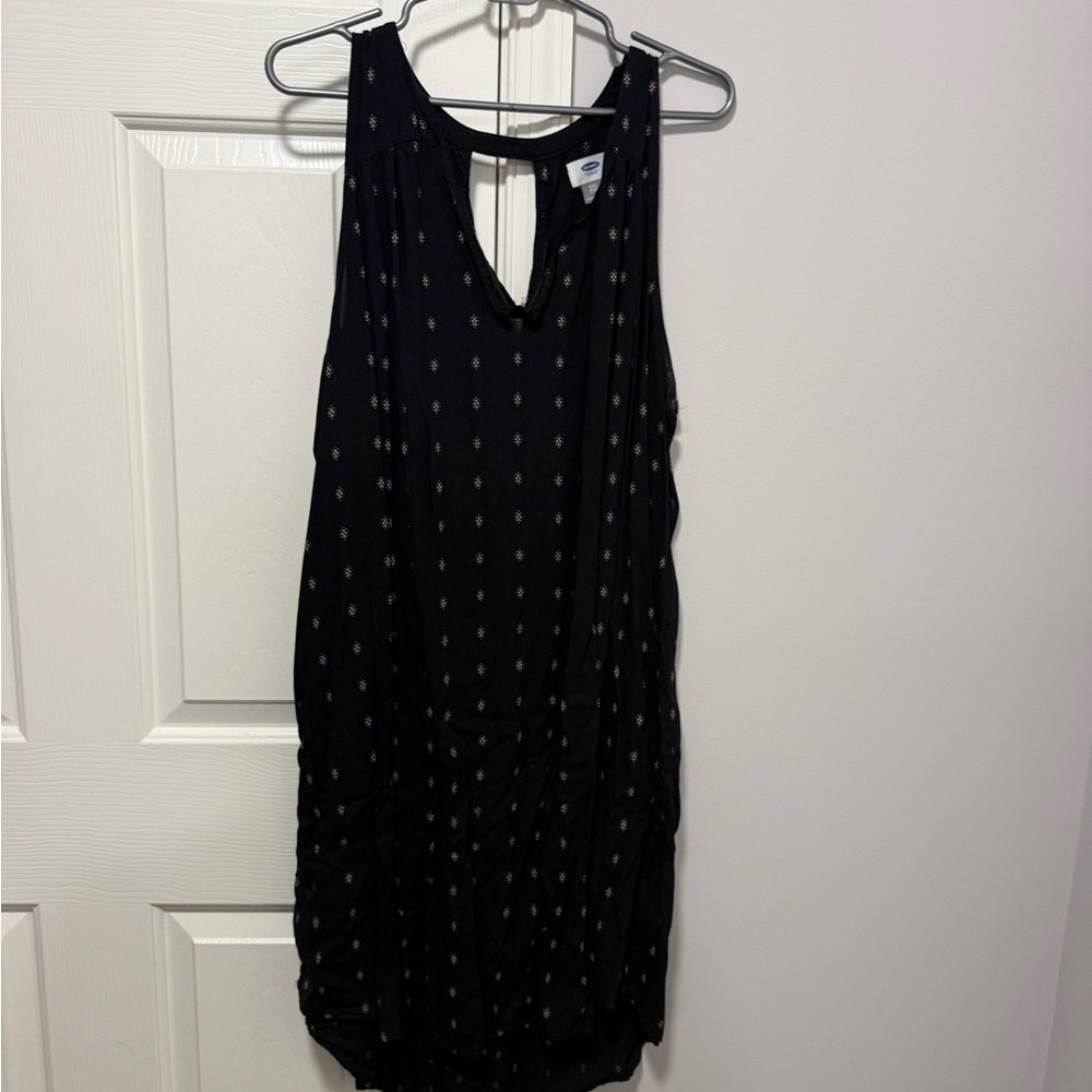 Old Navy Black and Gold Backless Dress